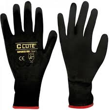 Guantes negros con rojo